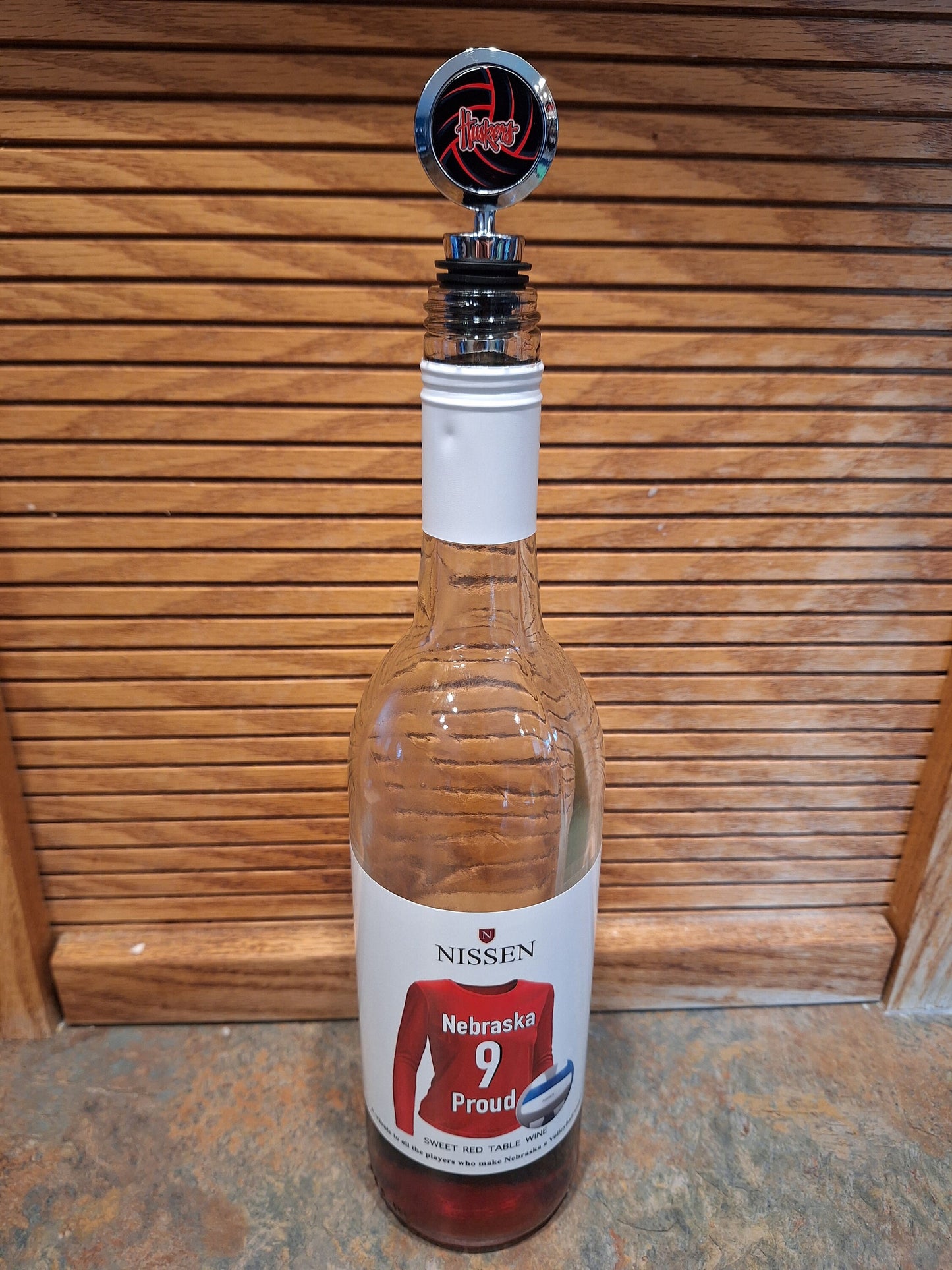 Nebraska Volleyball Huskers Chrome Wine Stopper