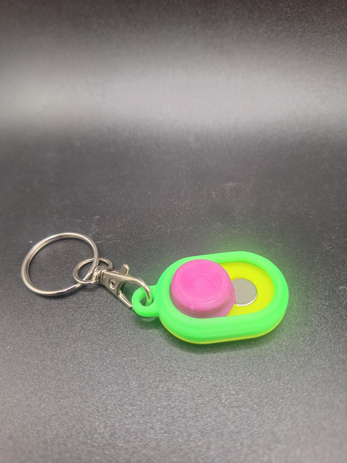 3D Printed Magnetic Fidget Toy Keychain - Slider Stress Relief Hand Spinner Gadget for Anxiety & Focus