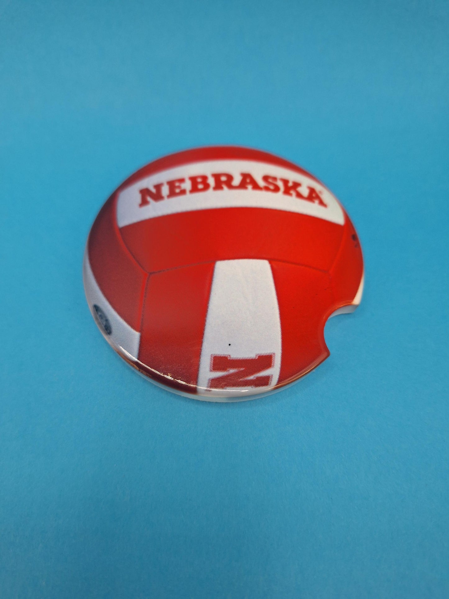 Real Husker Volleyball Ceramic Car Coasters (2-PK)