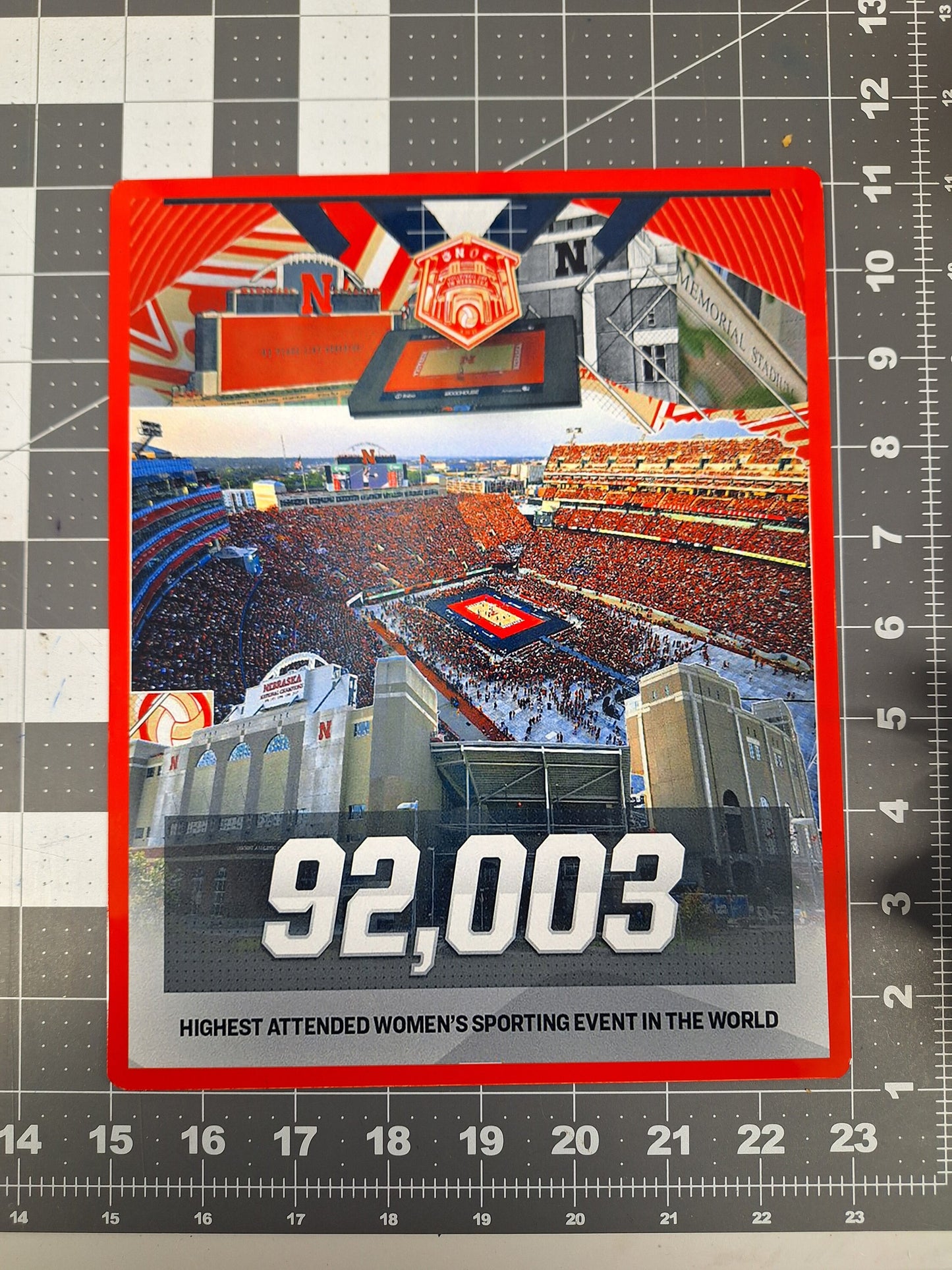 NE Volleyball World Record 92,003 Aluminum Sublimation Photo (2 Sizes)