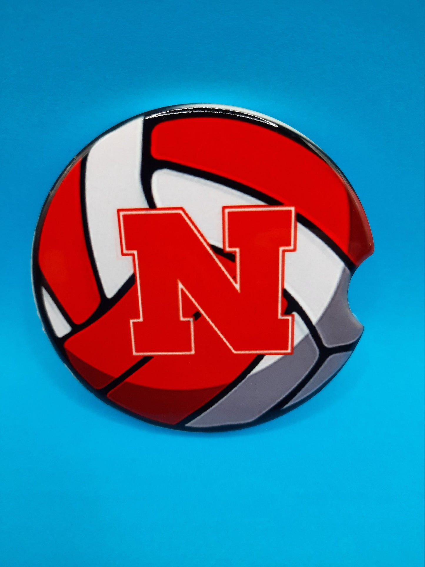 Husker Volleyball Nebraska NCAA Ceramic Car Coasters (2-PK)
