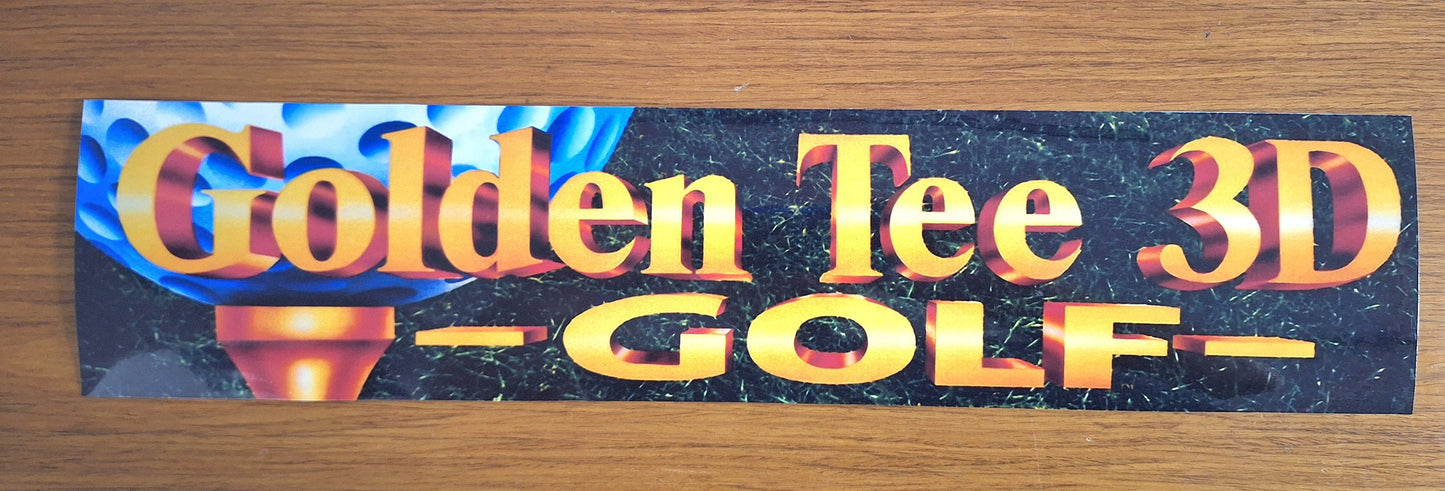 Golden Tee 3D Golf XL Arcade 1up "J' Panel Vinyl Sticker Waterproof Premium