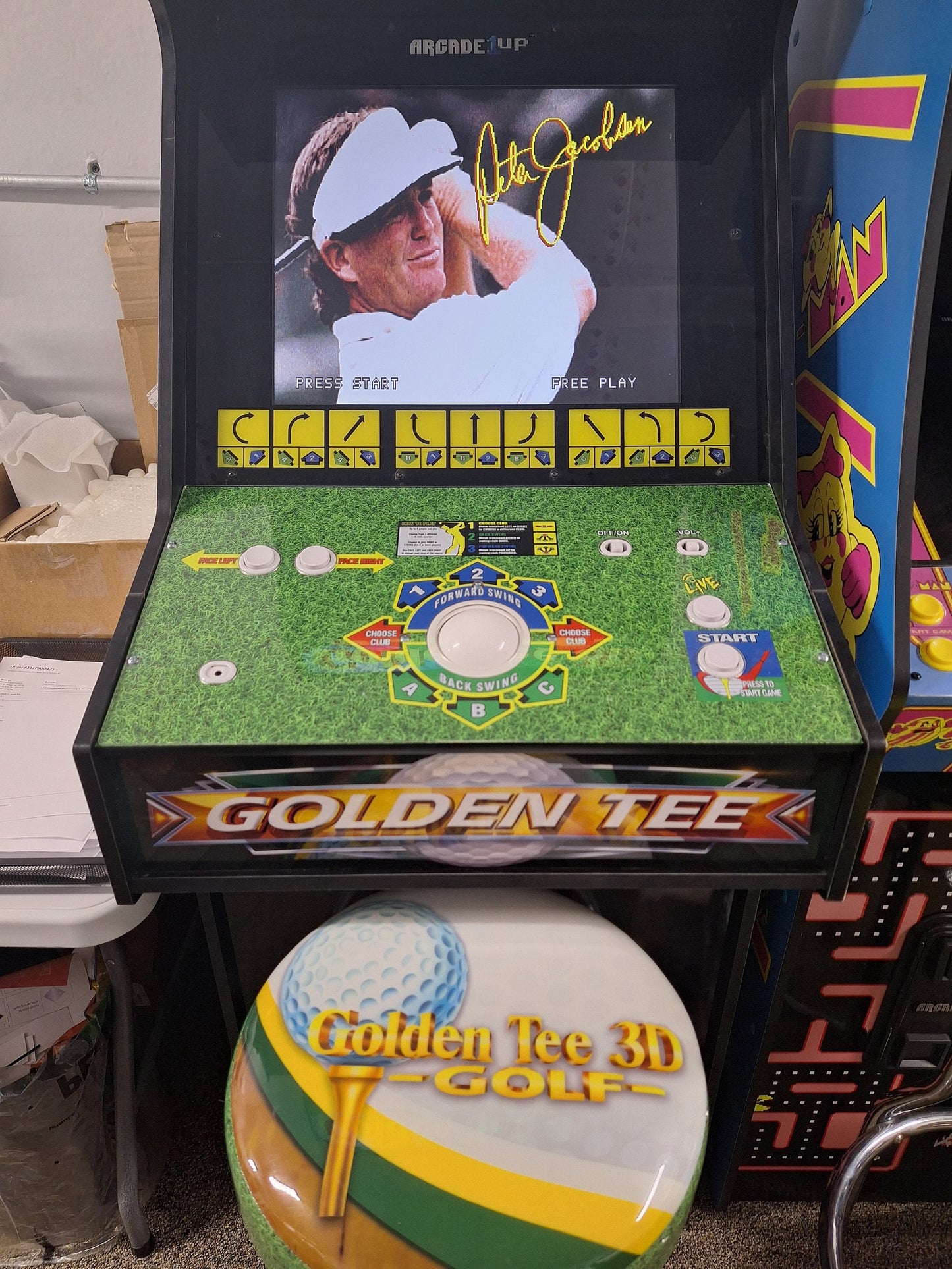 Golden Tee XL Arcade 1up "J' Panel Vinyl Sticker Waterproof Premium