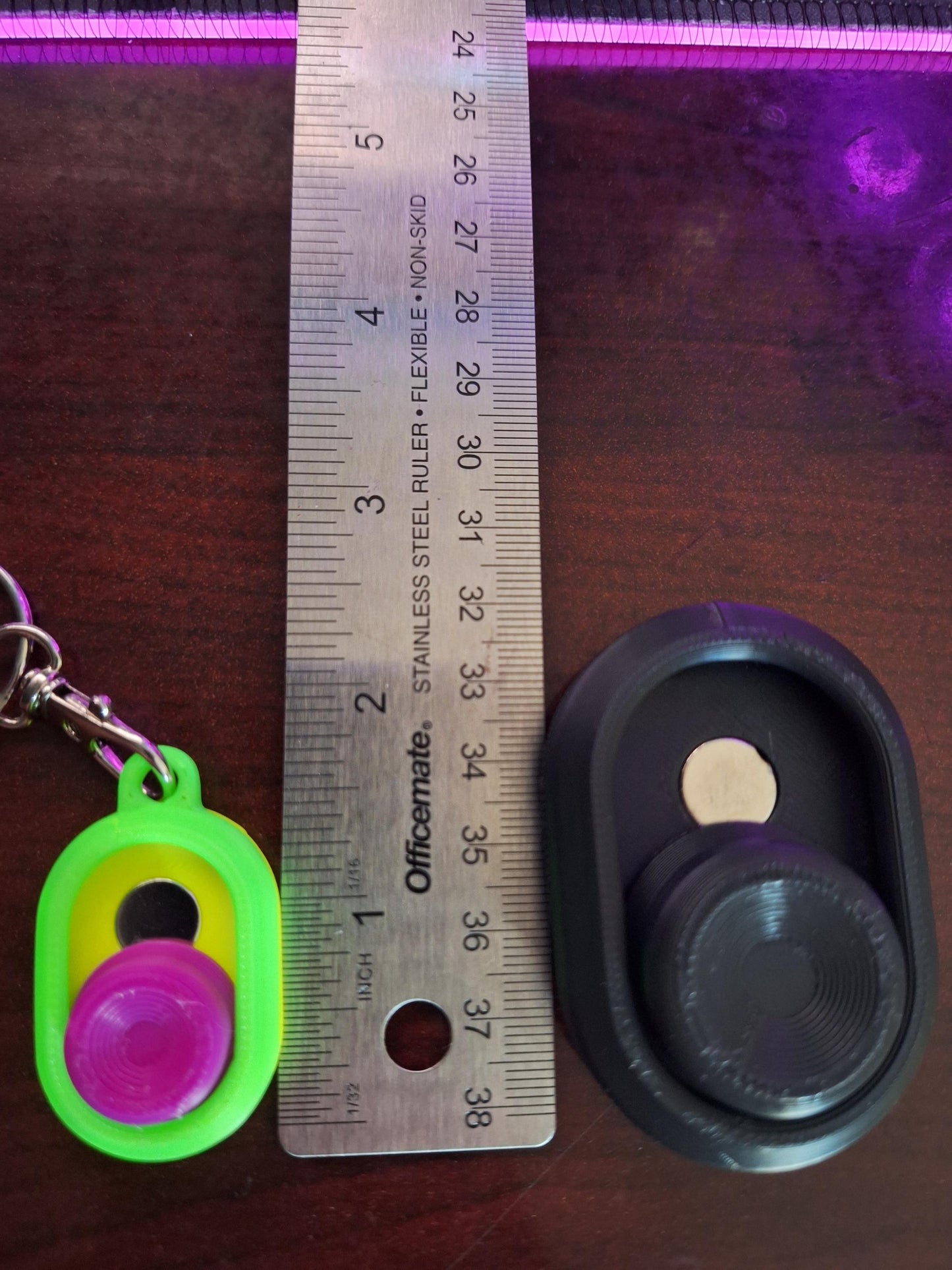 Jumbo 3D Printed Magnetic Fidget Toy Slider Stress Relief Hand Spinner Gadget for Anxiety & Focus