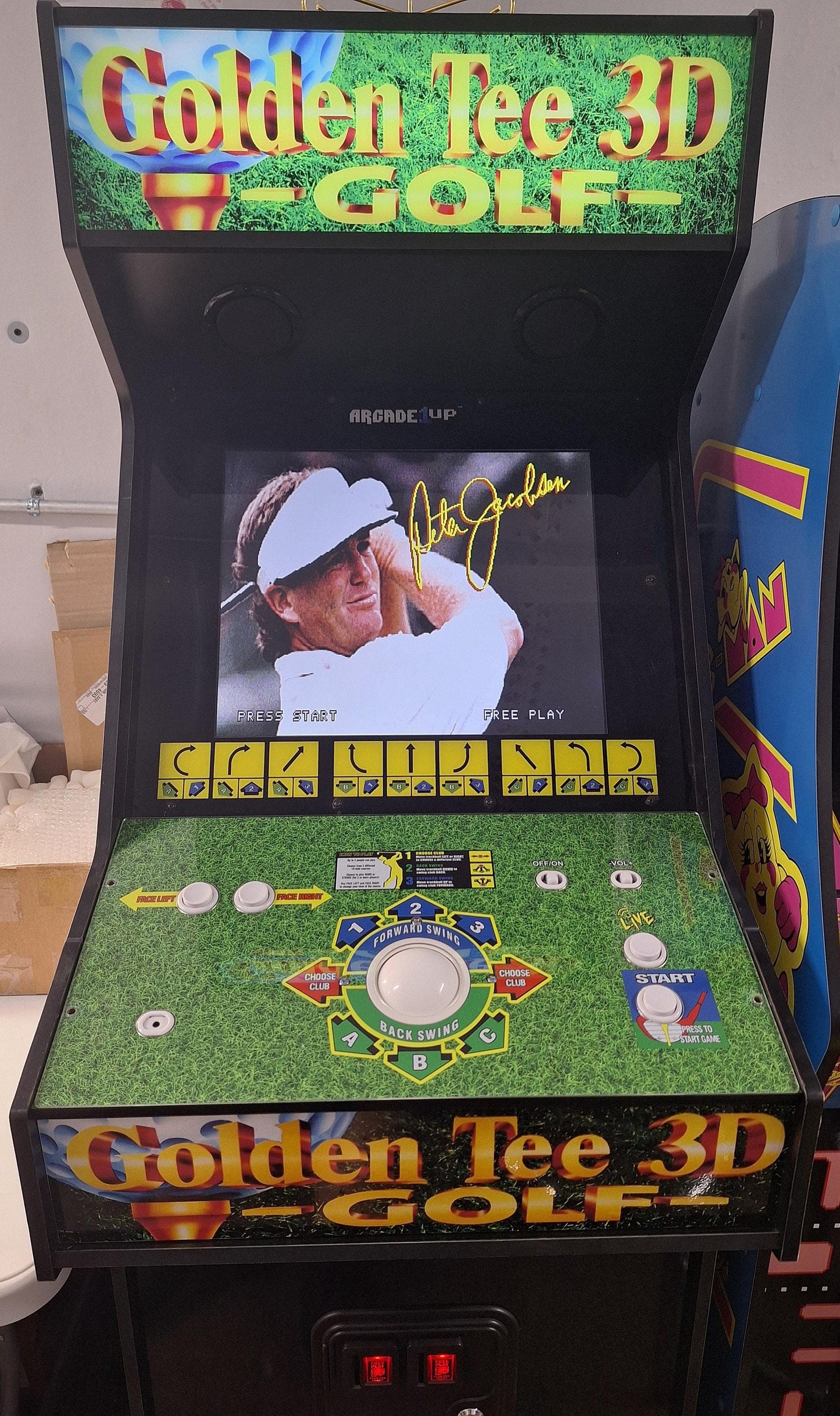 Golden Tee 3D Golf XL Arcade 1up "J' Panel Vinyl Sticker Waterproof Premium