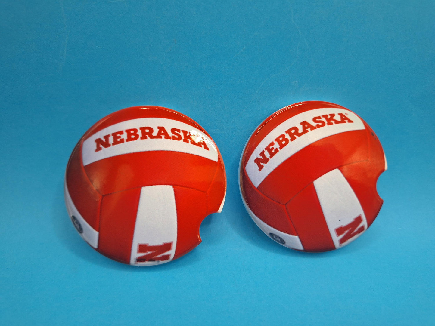 Real Husker Volleyball Ceramic Car Coasters (2-PK)