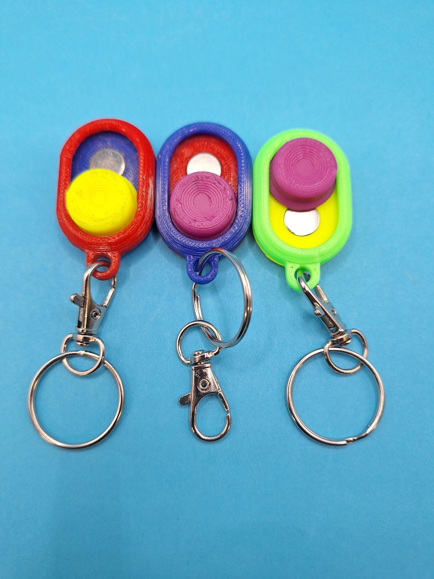 3D Printed Magnetic Fidget Toy Keychain - Slider Stress Relief Hand Spinner Gadget for Anxiety & Focus