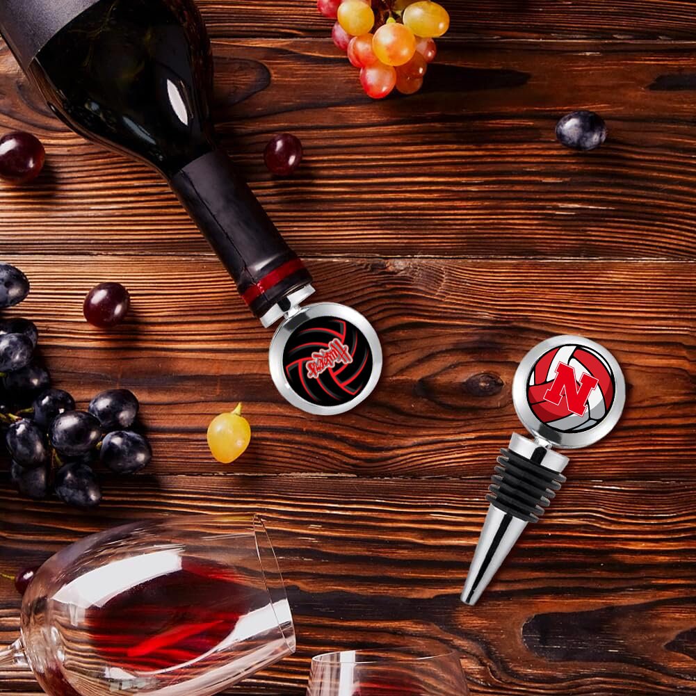 Nebraska Volleyball "N" Chrome Wine Stopper