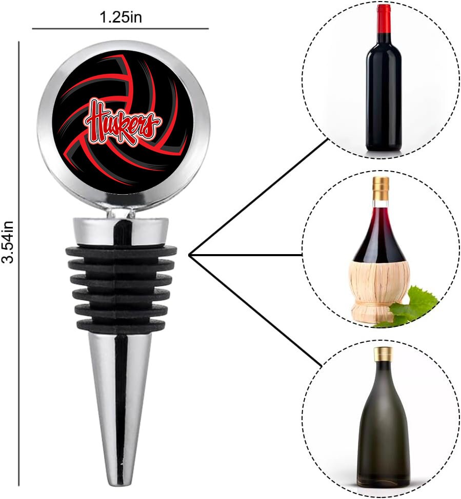 Nebraska Volleyball Huskers Chrome Wine Stopper