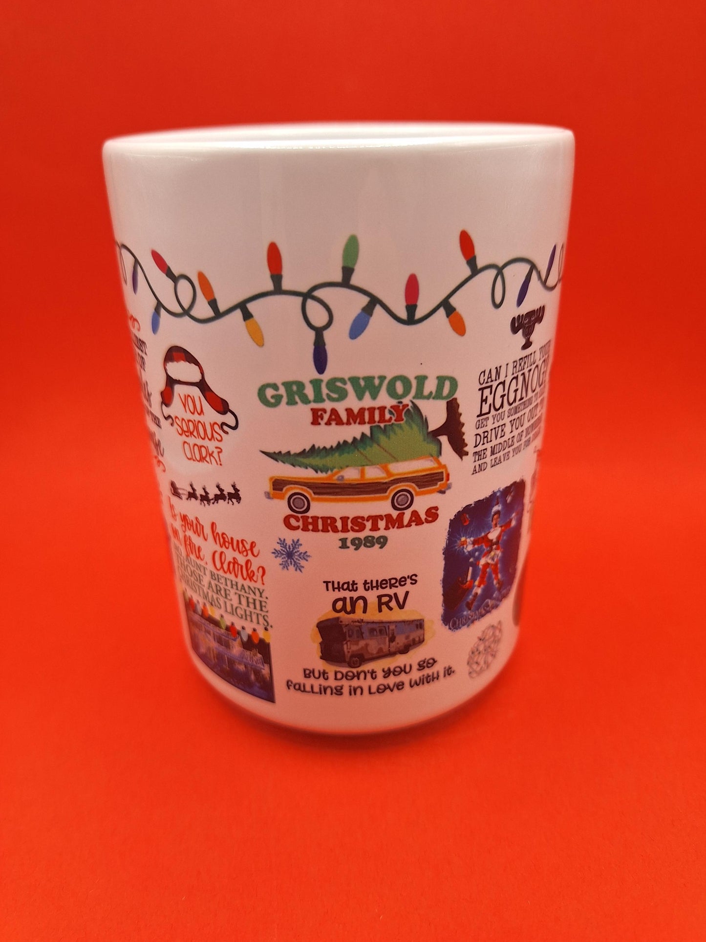 15oz Griswold V2Coffee Mug Christmas Vacation 100% Dishwasher and Microwave Safe Sublimation Ink