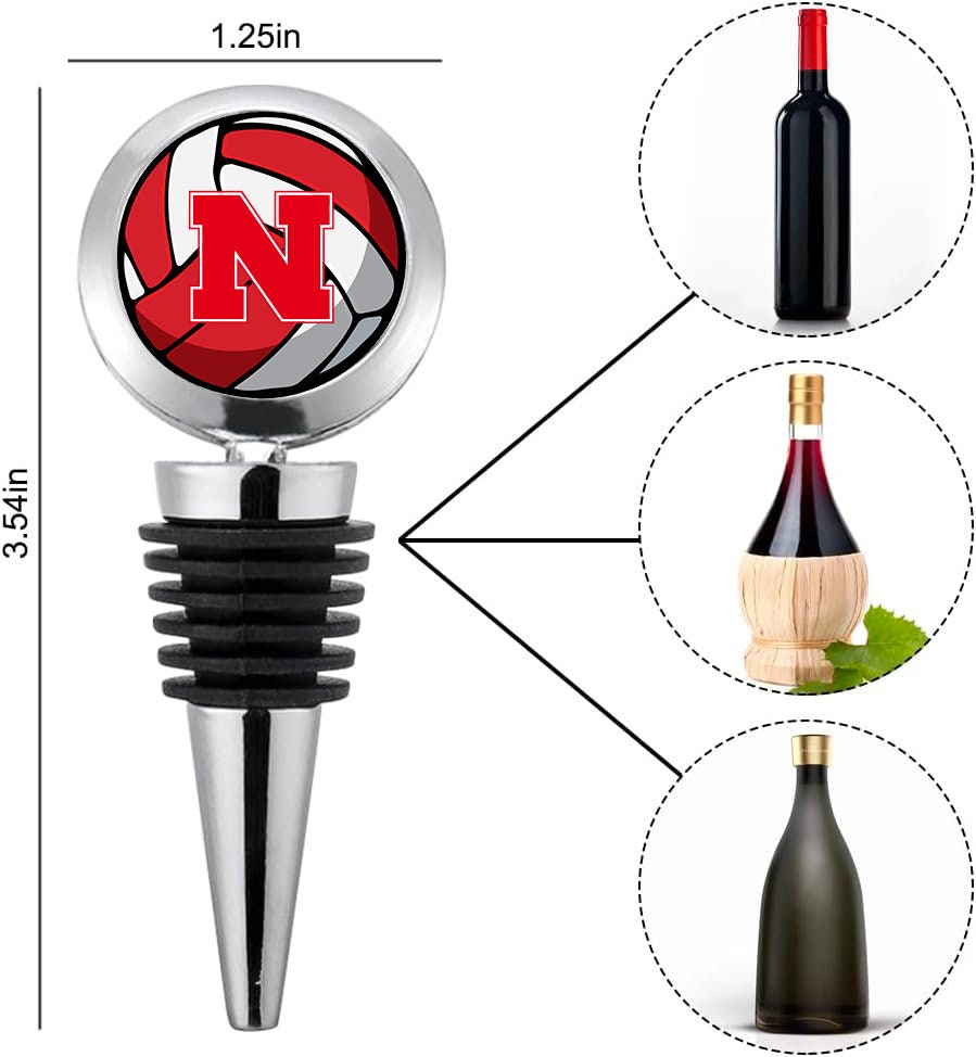 Nebraska Volleyball "N" Chrome Wine Stopper