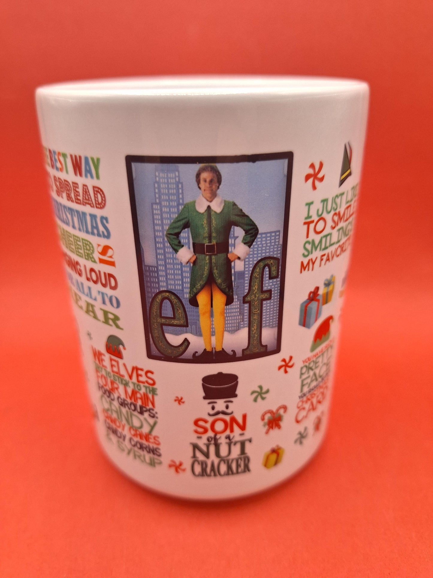 15oz Elf Christmas Coffee Mug 100% Dishwasher and Microwave Safe Sublimation Ink