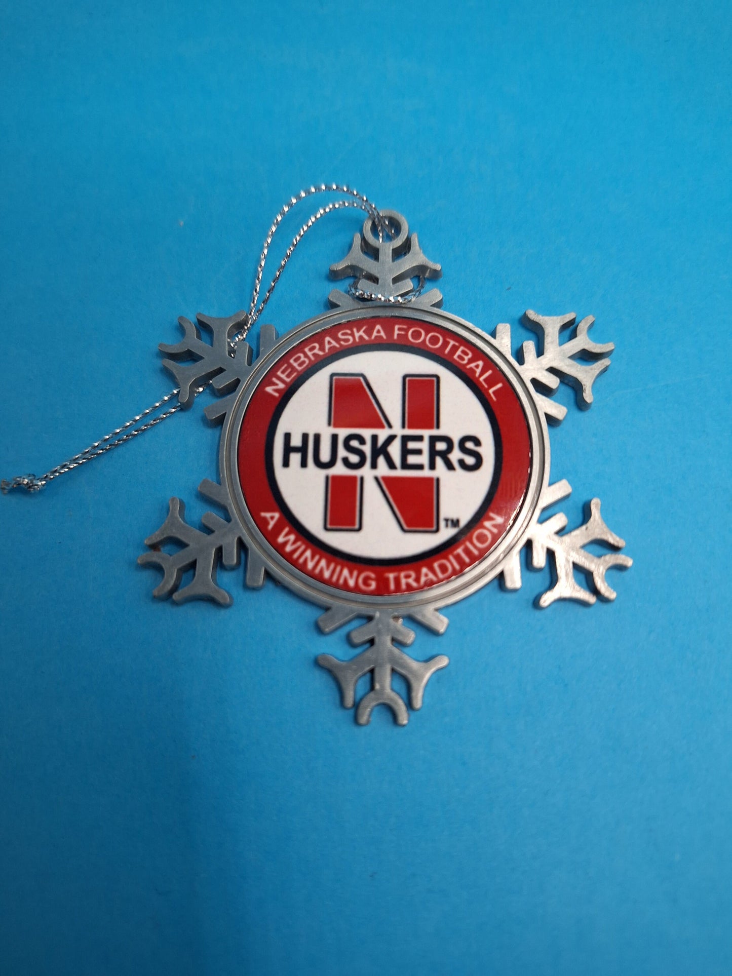 Husker Football Tradition Pewter Snowflake Ornament
