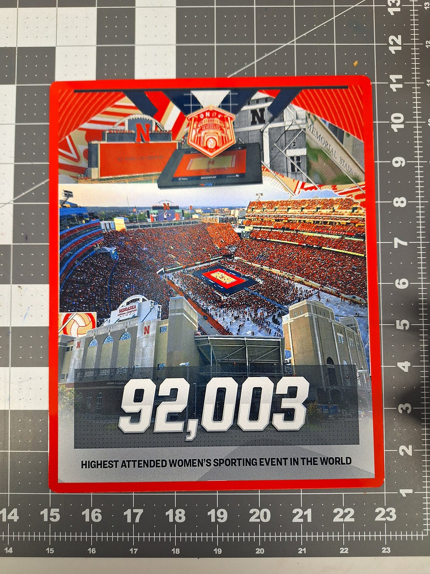 NE Volleyball World Record 92,003 Aluminum Sublimation Photo (2 Sizes)