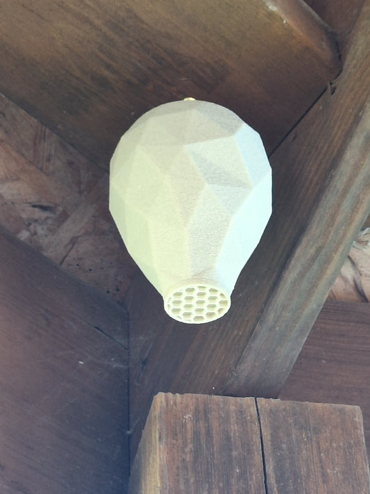 Hornets Nest Decoy Low Poly Design with Hook or Velcro for Hanging – Realistic Wasp Deterrent Garden Decor