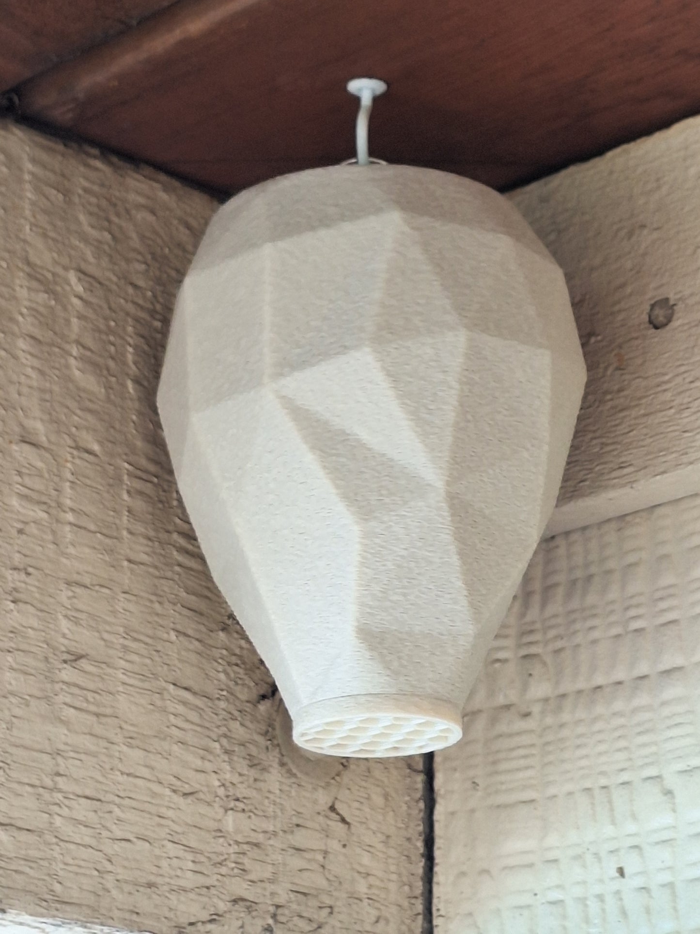 Hornets Nest Decoy Low Poly Design with Hook or Velcro for Hanging – Realistic Wasp Deterrent Garden Decor