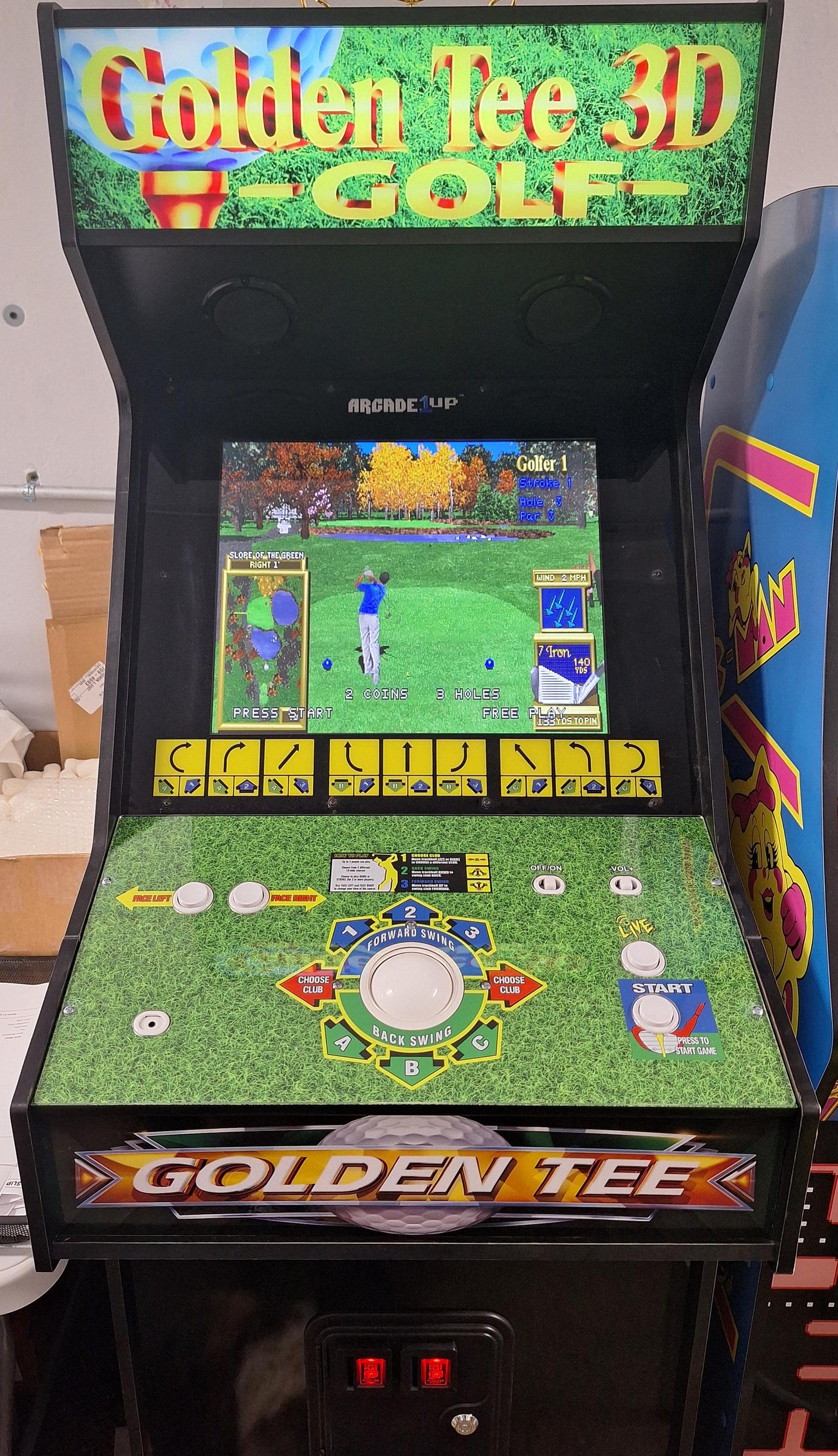 Golden Tee XL Arcade 1up "J' Panel Vinyl Sticker Waterproof Premium