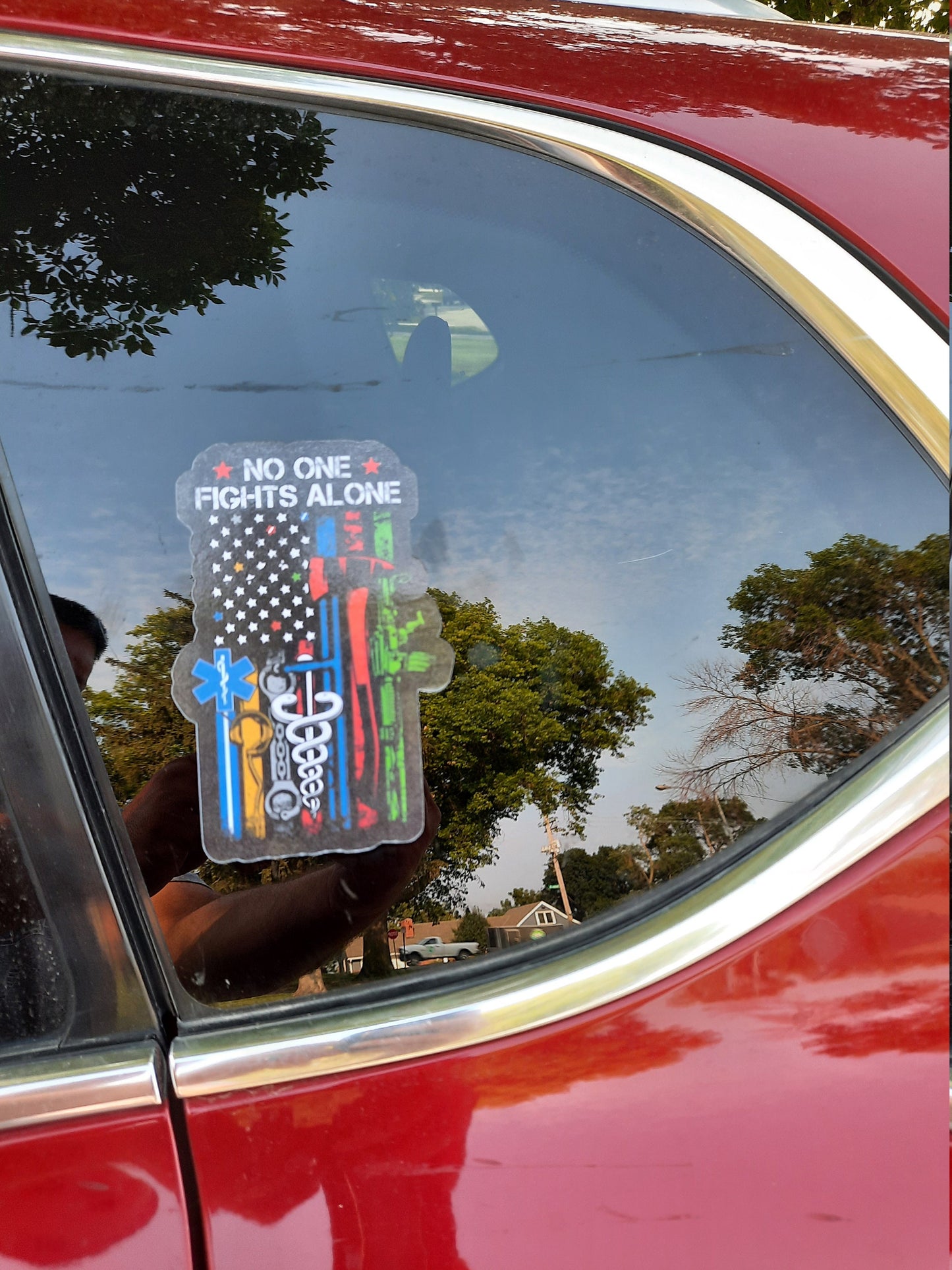 First Responders Icon Flag UV Decal 4 x 6 inches