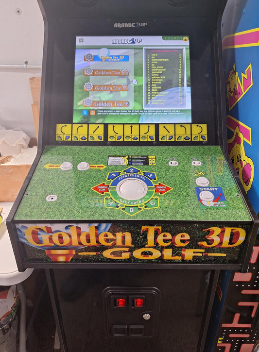 Golden Tee 3D Golf XL Arcade 1up "J' Panel Vinyl Sticker Waterproof Premium