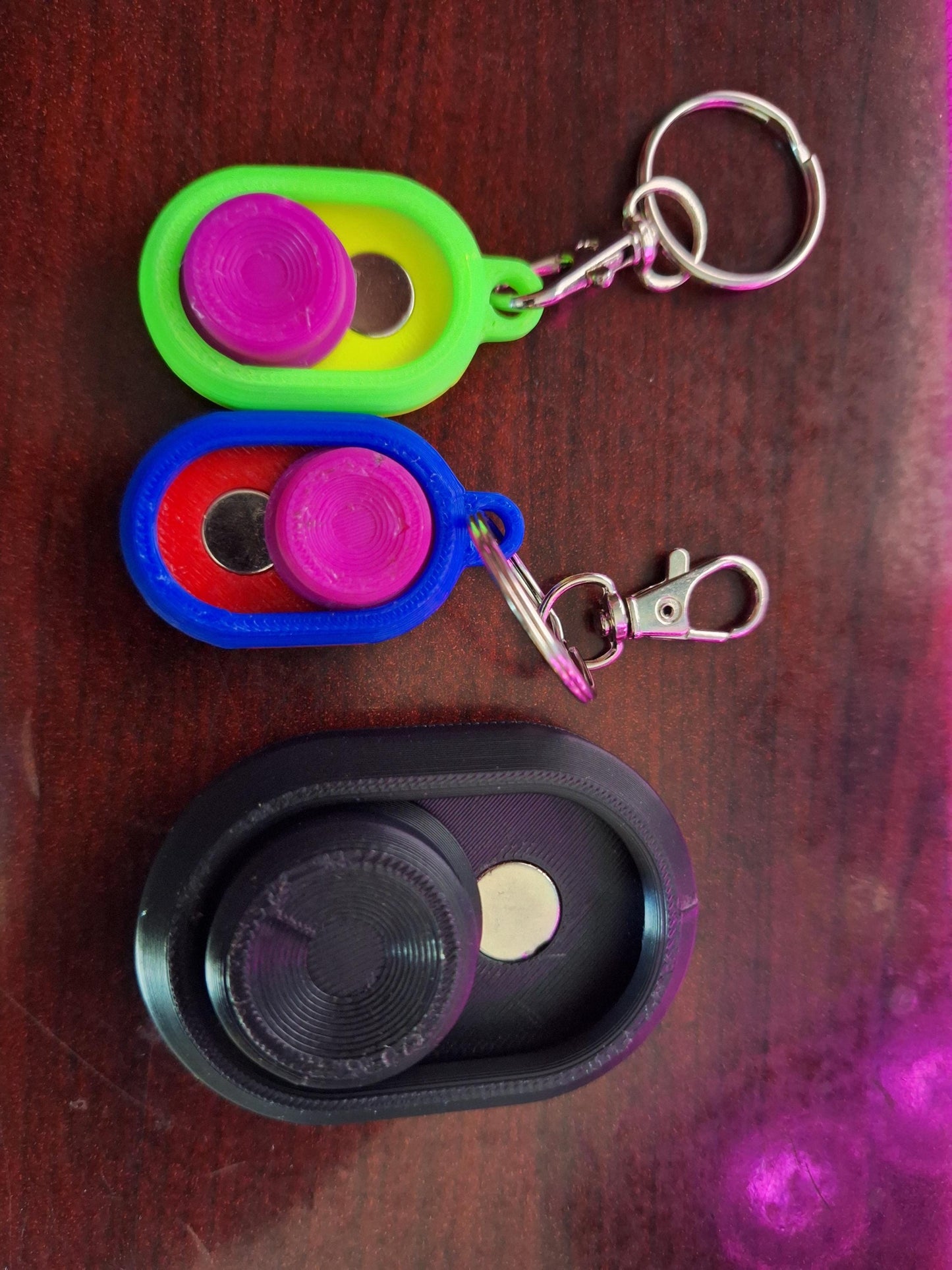 Jumbo 3D Printed Magnetic Fidget Toy Slider Stress Relief Hand Spinner Gadget for Anxiety & Focus