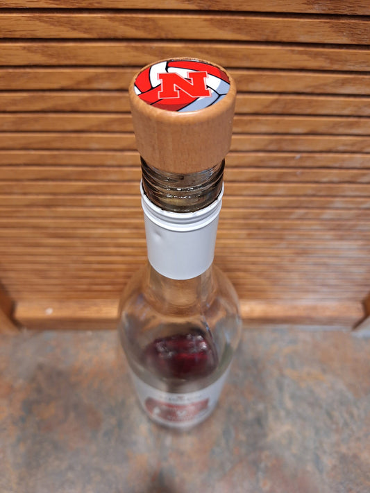 Nebraska Volleyball "N" Cork Wine Stopper