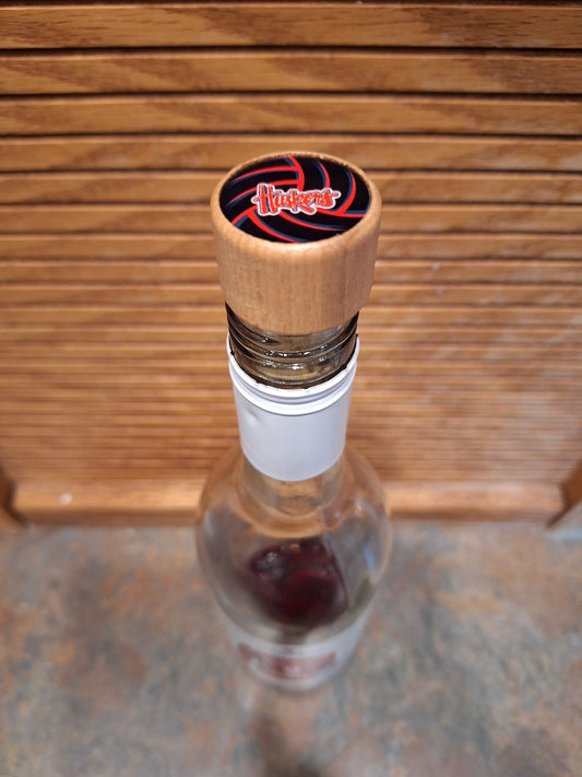 Nebraska Volleyball Black Huskers Cork Wine Stopper