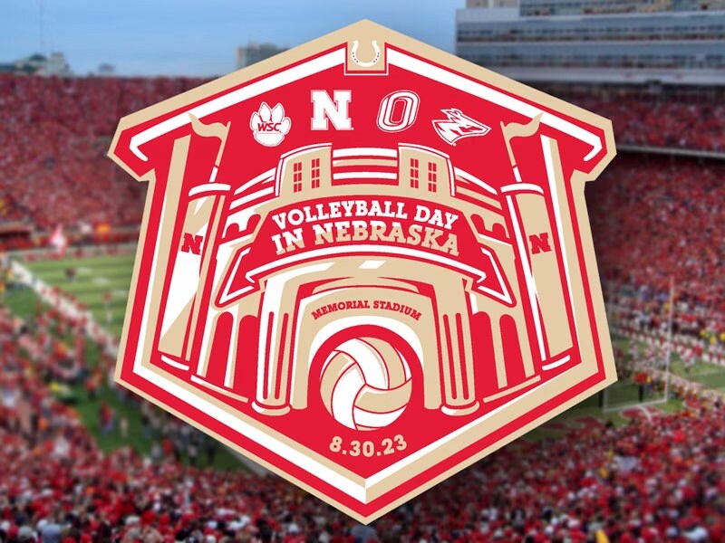Husker Volleyball Day 8-30-23 Sticker 2-pack Water Resistant Vinyl Laminated
