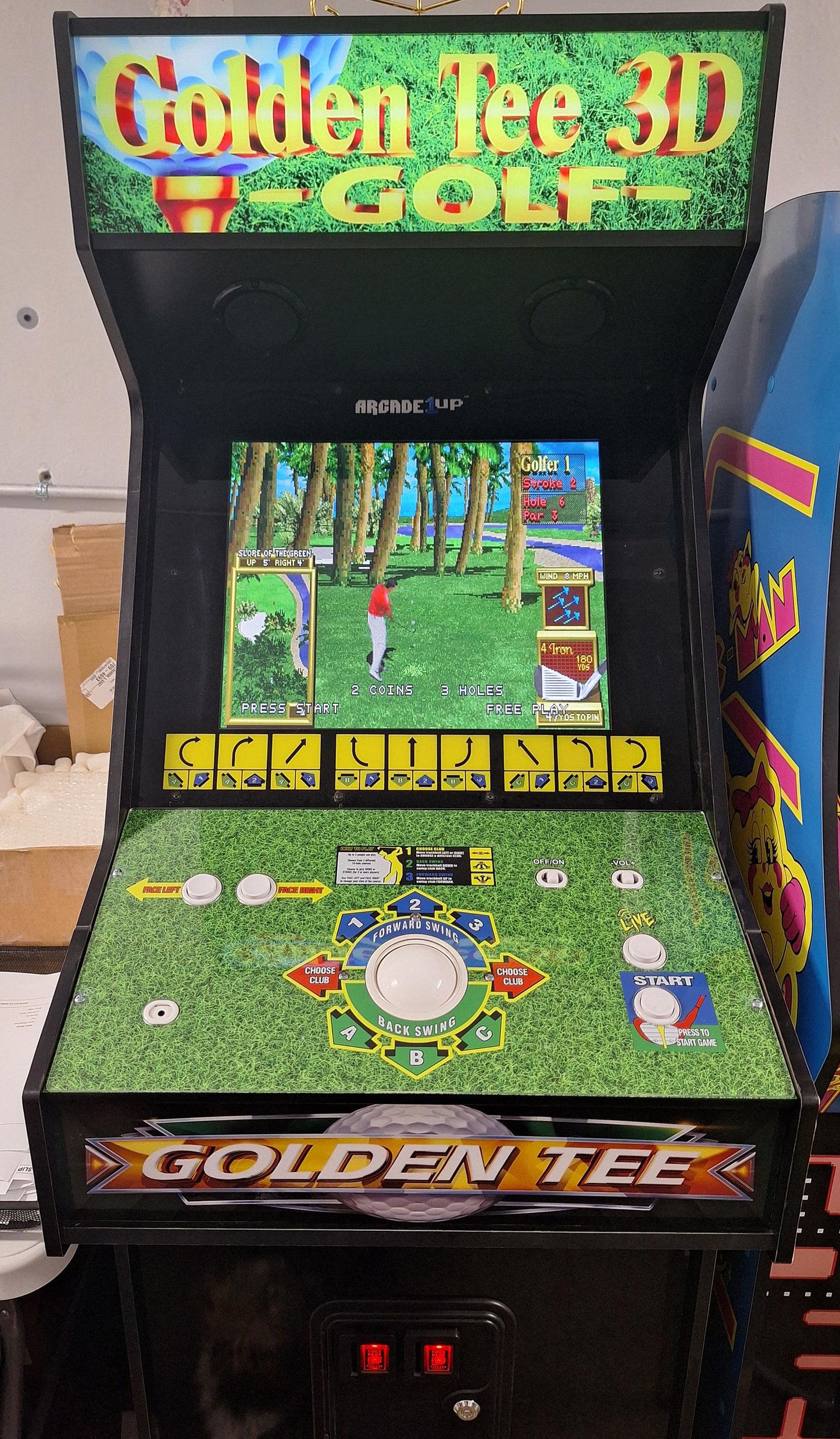 Golden Tee XL Arcade 1up "J' Panel Vinyl Sticker Waterproof Premium