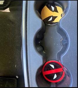 Deadpool Wolverine Car Coasters, 2-PK Ceramic Coasters with Cork Backing, Unique Gift for Marvel Fans  Car Accessories