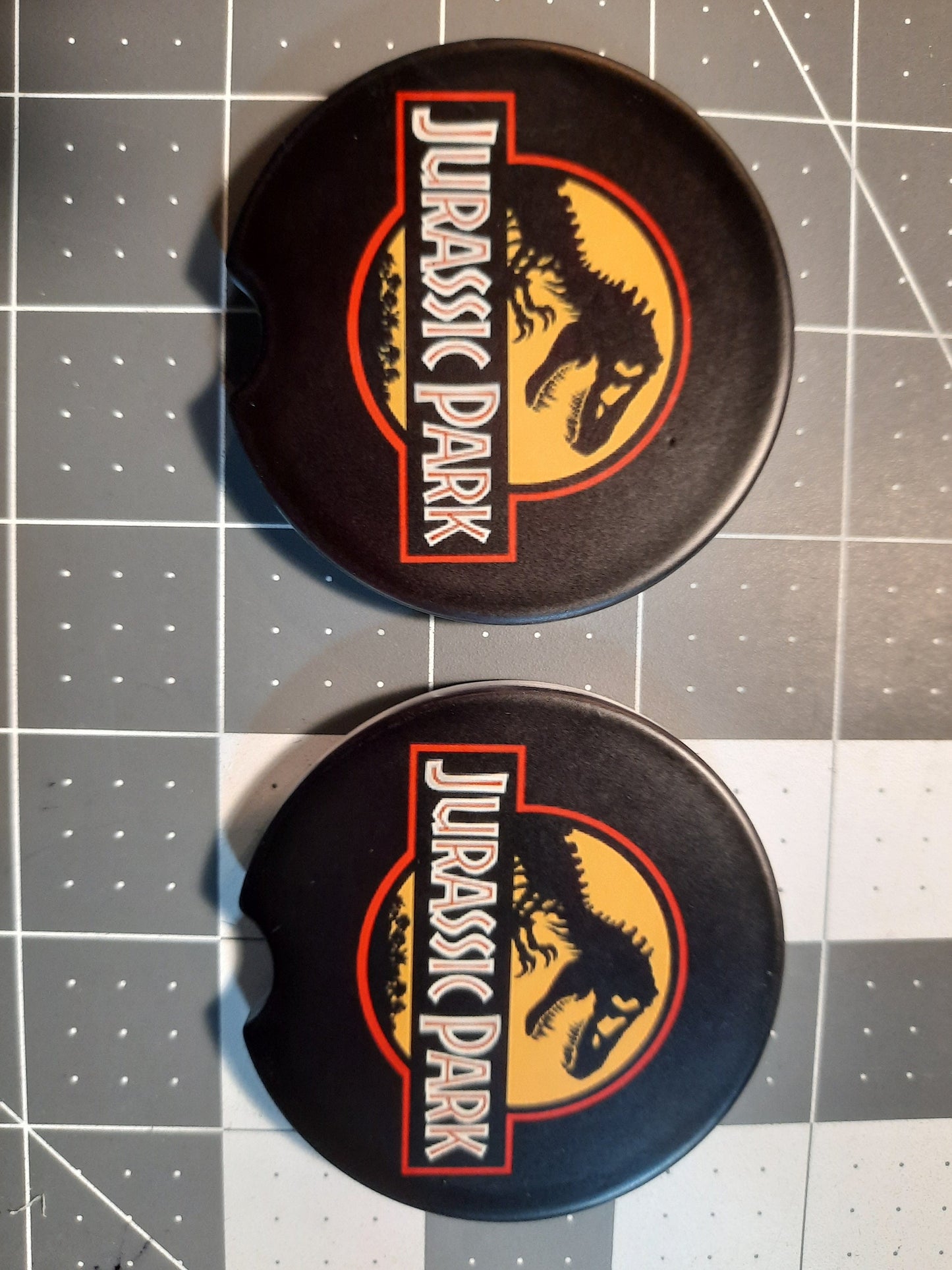 Jurassic Park Logo 2-pk Ceramic Car coasters