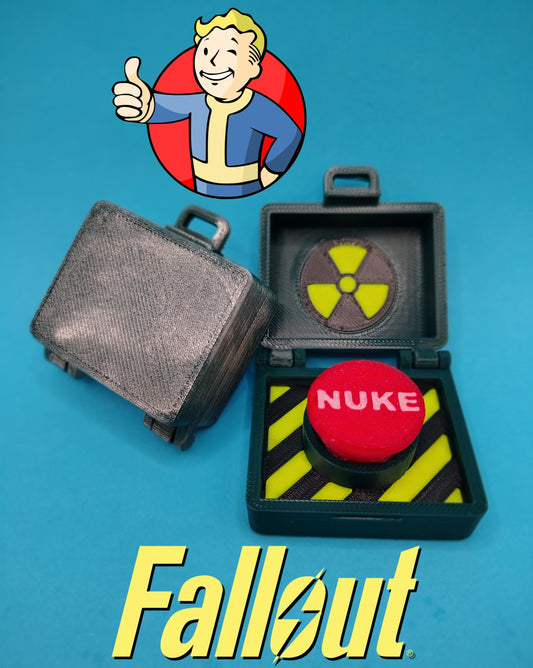 Fallout Inspired Mini Nuke Briefcase with Click Button – Collectible Gift for Fans, Desktop Fidget Toy