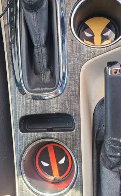 Deadpool Wolverine Car Coasters, 2-PK Ceramic Coasters with Cork Backing, Unique Gift for Marvel Fans  Car Accessories