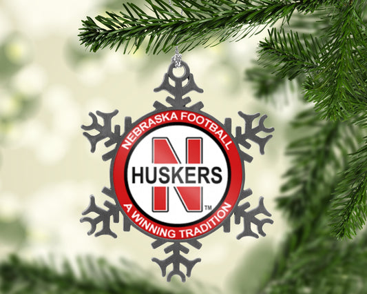 Husker Football Tradition Pewter Snowflake Ornament