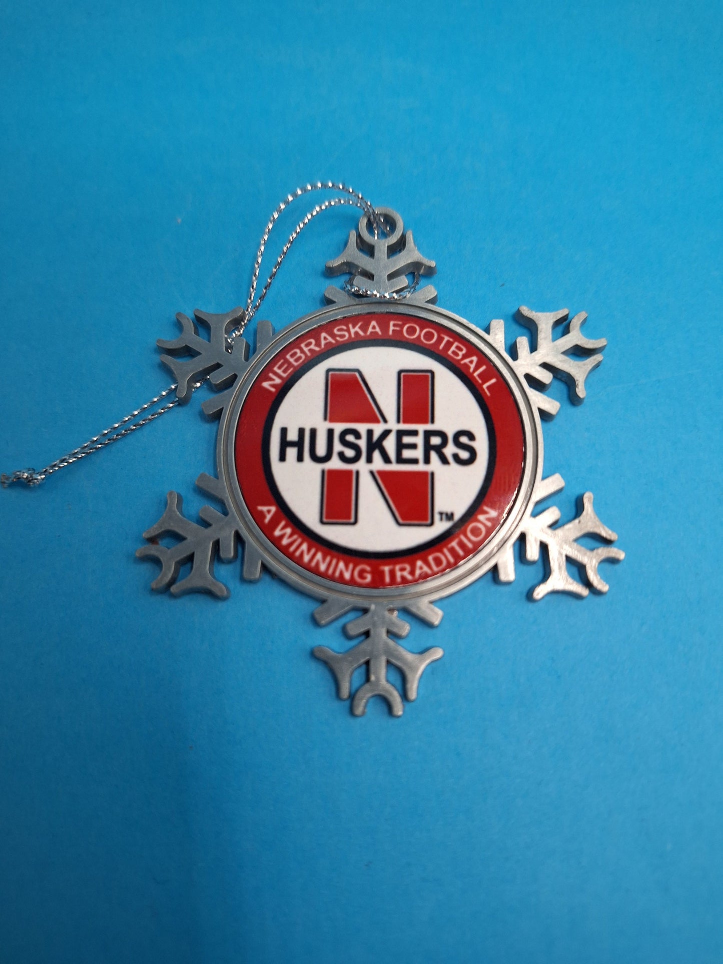 Husker Football Tradition Pewter Snowflake Ornament