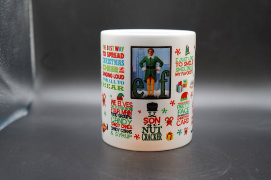 Elf Christmas 11oz Coffee Mug 100% Dishwasher and Microwave Safe Sublimation Ink