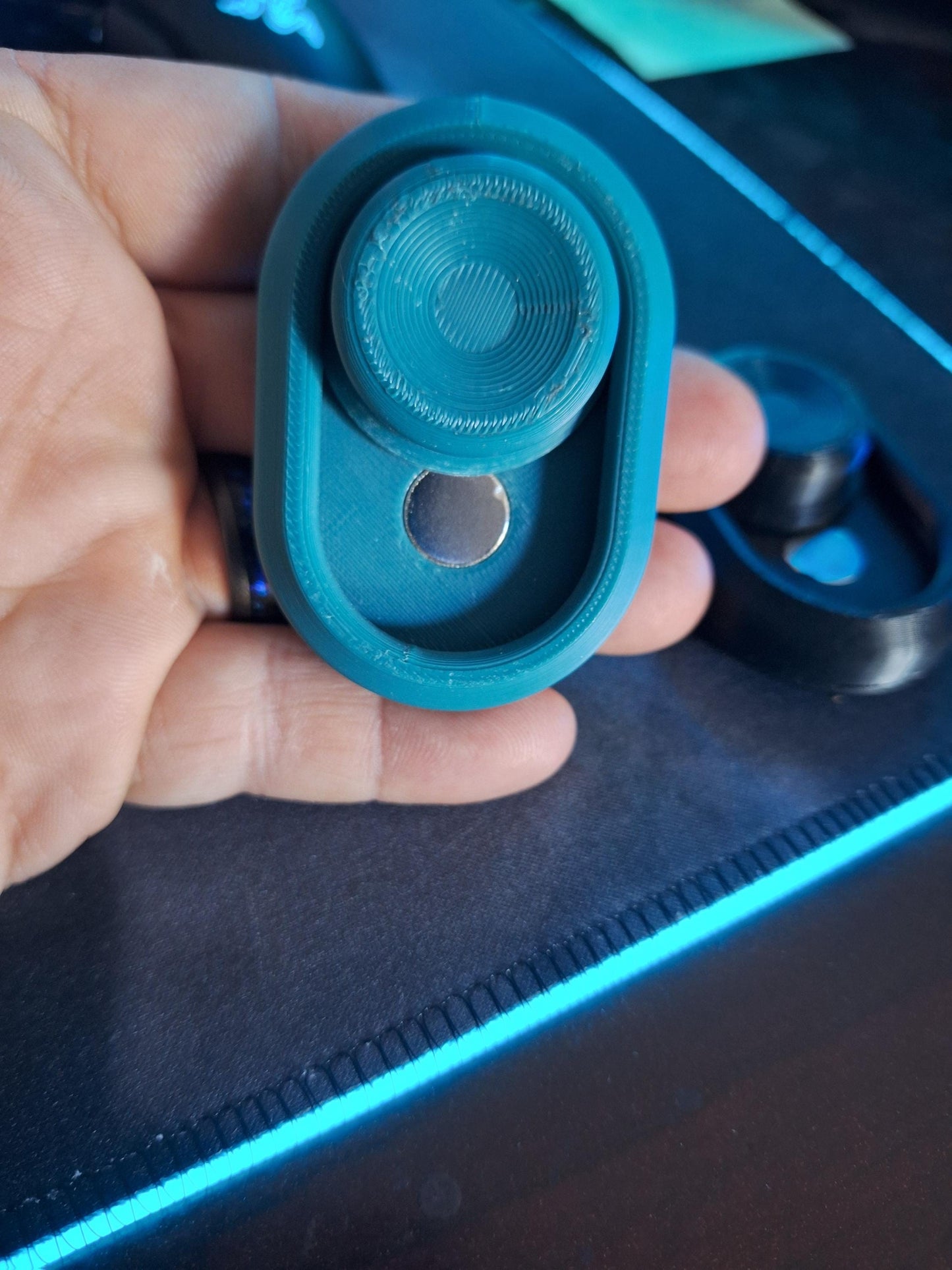 Jumbo 3D Printed Magnetic Fidget Toy Slider Stress Relief Hand Spinner Gadget for Anxiety & Focus