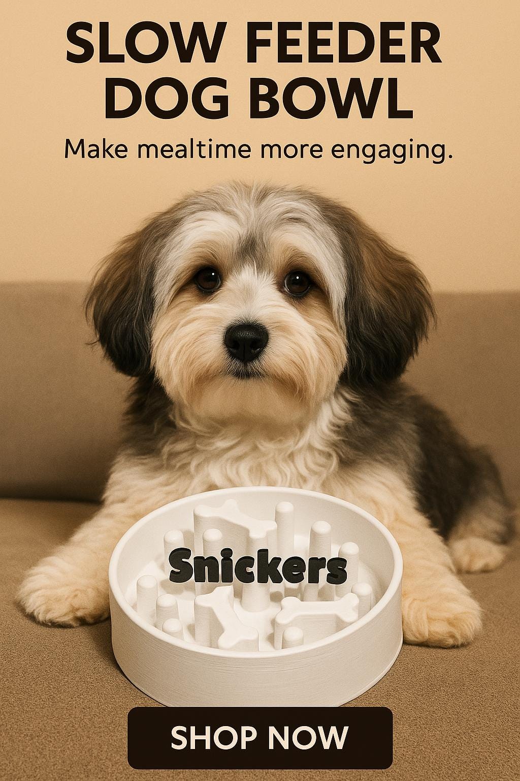 Personalized Slow Feeder Dog Bowl - Custom Pet Dish to Reduce Eating Speed & Improve Digestion for Small to Large Dogs