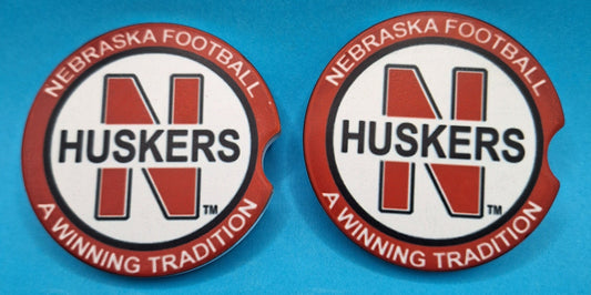 Nebraska Husker Football Tradition 2-pk Ceramic Car coasters