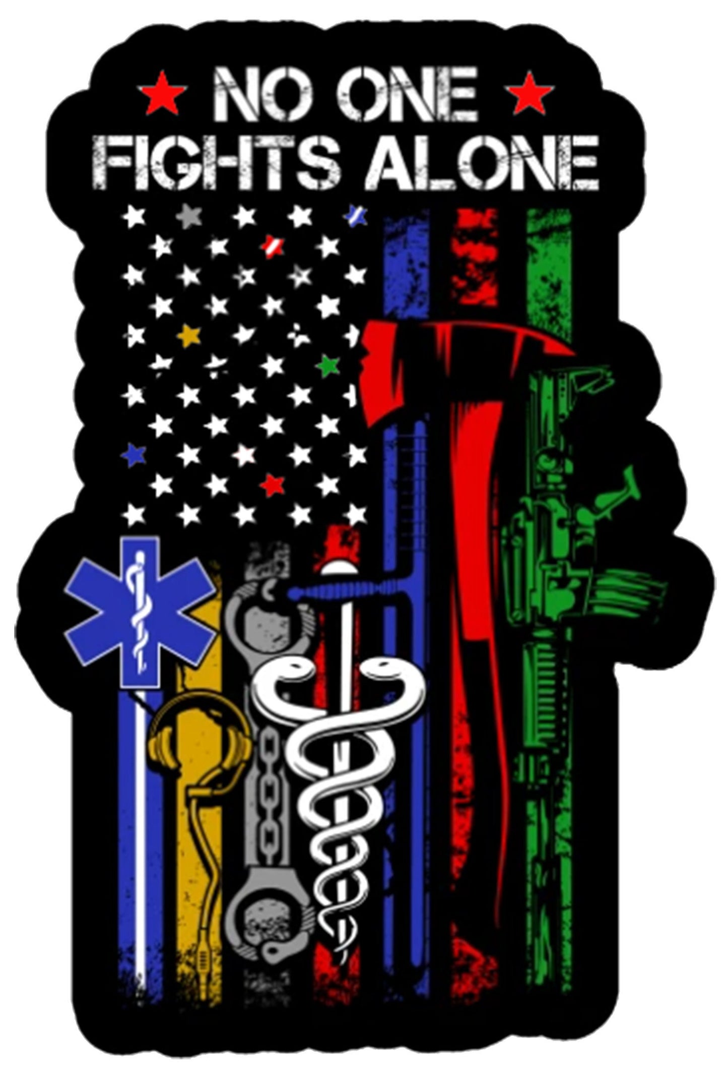 First Responders Icon Flag UV Decal 4 x 6 inches