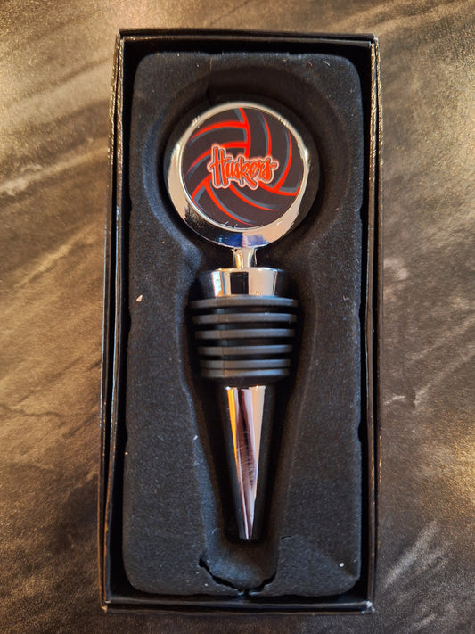 Nebraska Volleyball Huskers Chrome Wine Stopper