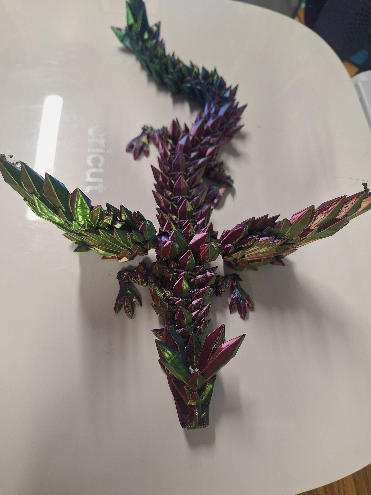 Magic 3-Colored Crystal Dragon 3D Printed Desk Decor Rainbow Fidget Toy Stress Relief Fantasy Bookshelf