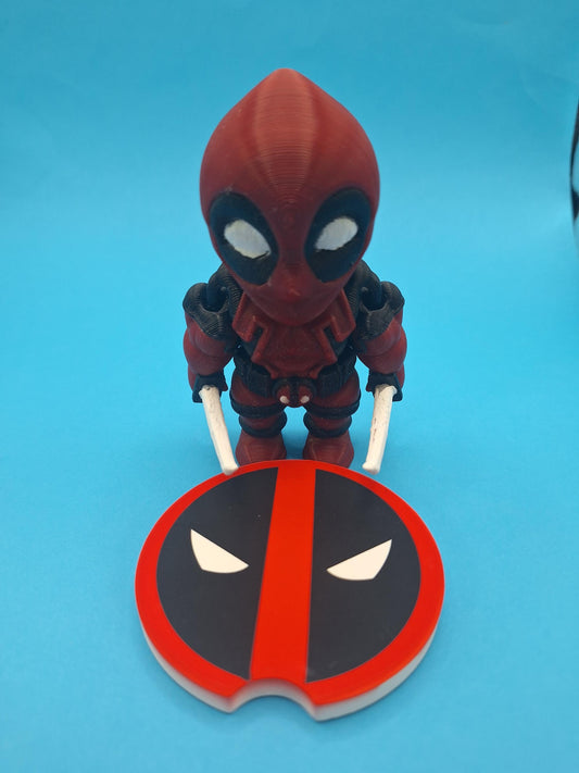 Deadpool Flexi with Magnet and Car Coaster Set - Marvel Car Accessory, Cup Holder Protector, Gift for Deadpool Fans