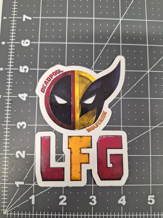 LFG Wolverine Deadpool Vinyl Sticker Waterproof Premium 5"H x 3.5"W inches